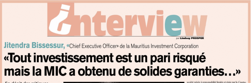 Tout investissement est un pari risqué mais la MIC a obtenu de solides garanties…Propos recueillis par L’Express